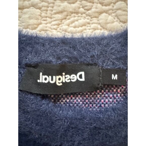 NWOT Desigual Blue and Pink Lash sweater, - Picture 3 of 6